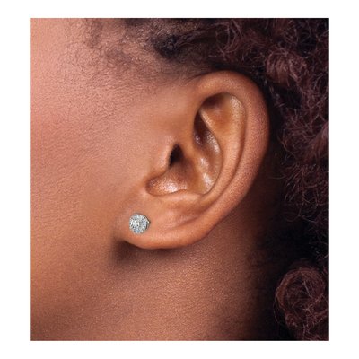 14K White Gold 1/2 ct tw 3.3mm Round Lab-Grown Diamond Halo Stud Earrings – view 4