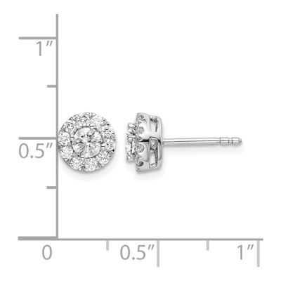 14K White Gold 3/4 ct tw 3.7mm Round Lab-Grown Diamond Halo Stud Earrings – view 4