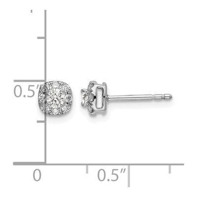 14K White Gold 1/3 ct tw 2.9mm Round Lab-Grown Diamond Halo Stud Earrings – view 5