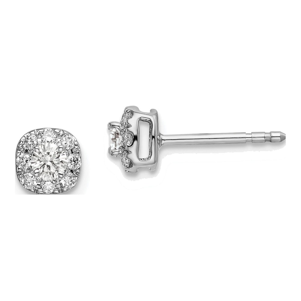 14K White Gold Lab Grown Diamond Halo Earrings