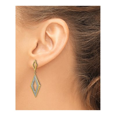 14K Yellow Gold 3/8 ct tw Diamond Fancy Dangle Earrings – view 3