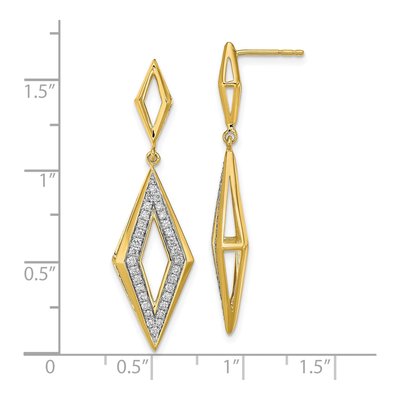 14K Yellow Gold 3/8 ct tw Diamond Fancy Dangle Earrings – view 4