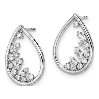 14K White Gold 1/3 ct tw Diamond Teardrop Dangle Earrings – view 2