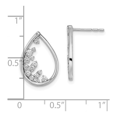 14K White Gold 1/3 ct tw Diamond Teardrop Dangle Earrings – view 4