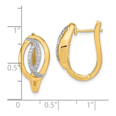 14K Yellow Gold 1/3 ct tw 21mm Diamond Huggie Hoop Earrings – view 4