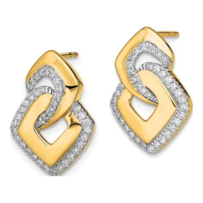 14K Yellow Gold 1/3 ct tw Diamond Fancy Dangle Earrings – view 2
