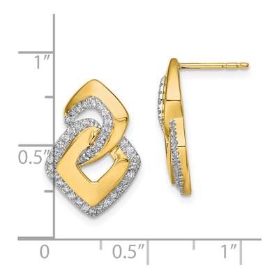 14K Yellow Gold 1/3 ct tw Diamond Fancy Dangle Earrings – view 4