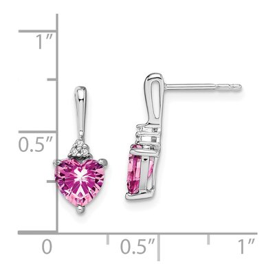 14K White Gold Diamond Heart Dangle Earrings – view 4