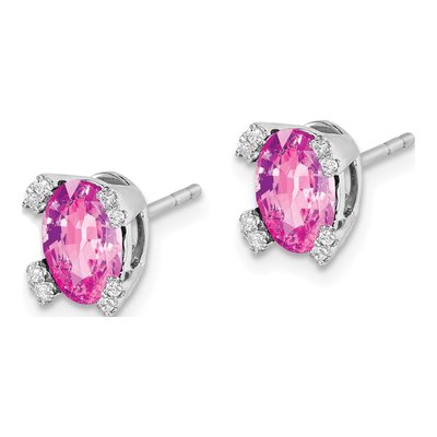 14K White Gold 1/15 ct tw Oval Diamond Stud Earrings – view 2