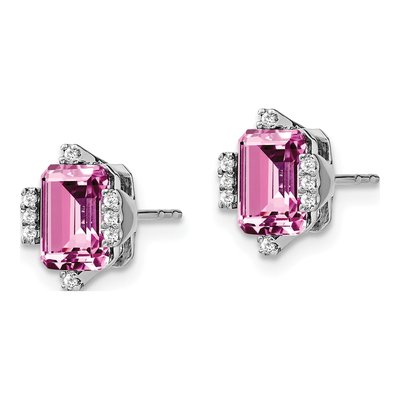 14K White Gold 1/15 ct tw 1mm Round Diamond Stud Earrings – view 2