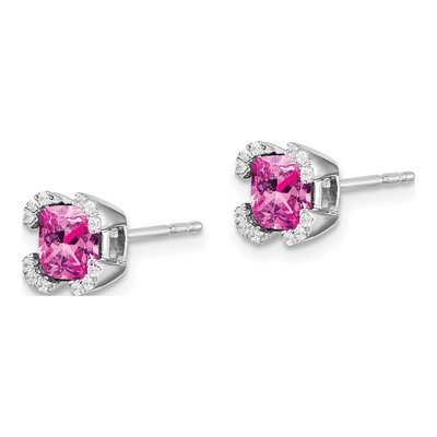 14K White Gold 1/10 ct tw 5.5mm Cushion Diamond Stud Earrings – view 2