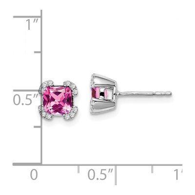 14K White Gold 1/10 ct tw 5.5mm Cushion Diamond Stud Earrings – view 4