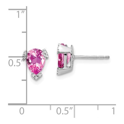 14K White Gold 1/20 ct tw Pear Diamond Stud Earrings – view 2