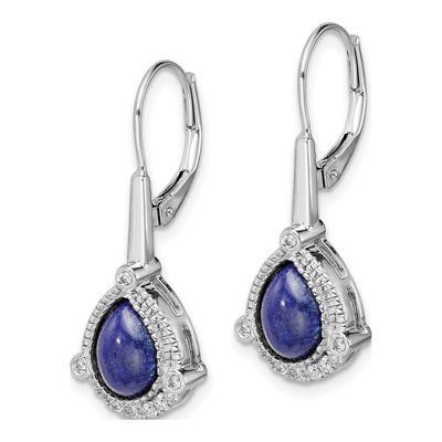 14K White Gold 1/8 ct tw Diamond Leverback Earrings – view 2