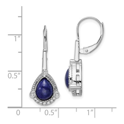 14K White Gold 1/8 ct tw Diamond Leverback Earrings – view 4