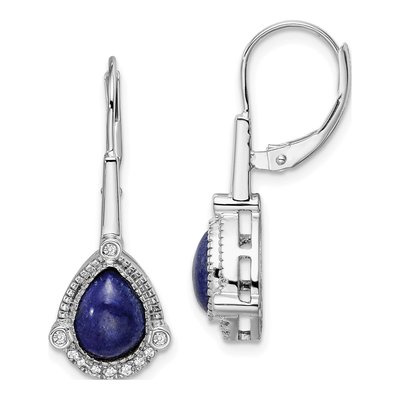 14K White Gold 1/8 ct tw Diamond Leverback Earrings