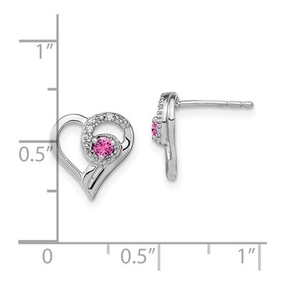 14K White Gold 2.5mm Round Diamond Heart Stud Earrings – view 4
