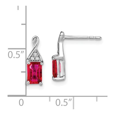 14K White Gold Ruby & Diamond Dangle Earrings – view 4