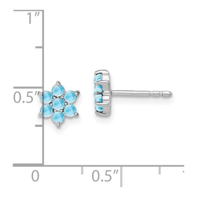 14K White Gold 2mm Round Swiss Blue Topaz Button Stud Earrings – view 4