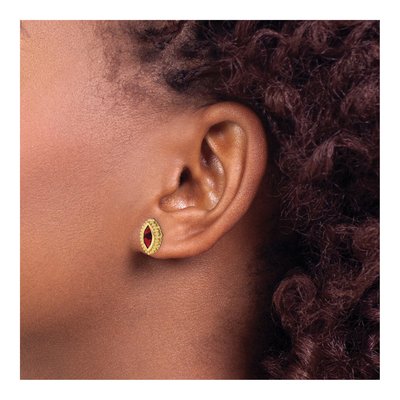 14K Yellow Gold Garnet Marquise Stud Earrings – view 3