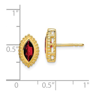14K Yellow Gold Garnet Marquise Stud Earrings – view 4