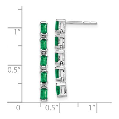 14K White Gold Emerald 5-Stone Dangle Earrings – view 4