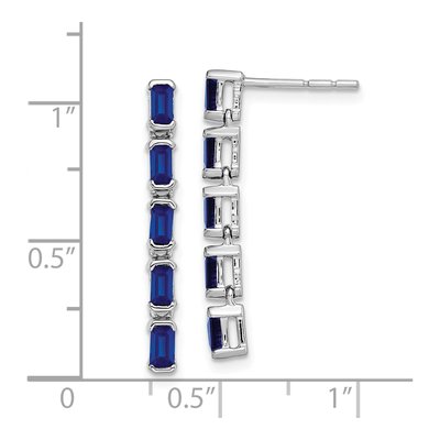 14K White Gold Sapphire 5-Stone Dangle Earrings – view 4