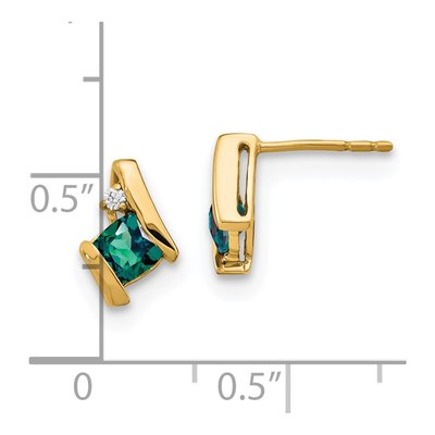 10K Yellow Gold 4mm Cushion Diamond Stud Earrings – view 4