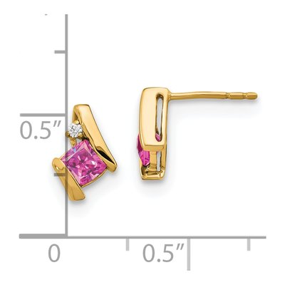 10K Yellow Gold 4mm Cushion Diamond Stud Earrings – view 4