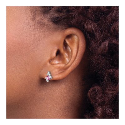 Sterling Silver 4mm Cushion Diamond Stud Earrings – view 3