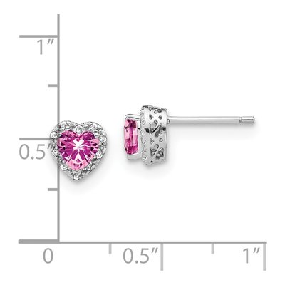 Sterling Silver 1/10 ct tw 5mm Heart Diamond Stud Earrings – view 4