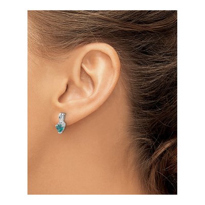 Sterling Silver Diamond Dangle Earrings – view 4