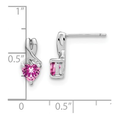 Sterling Silver Diamond Heart Dangle Earrings – view 5