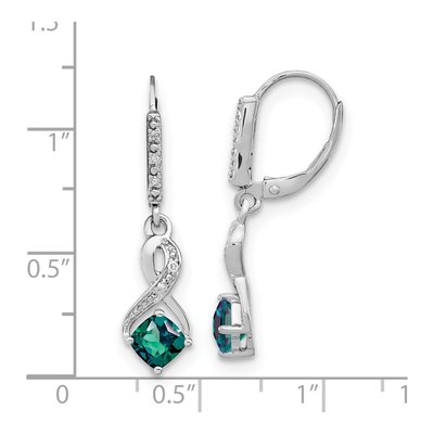 Sterling Silver 1/20 ct tw Diamond Leverback Earrings – view 5