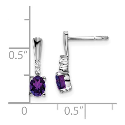 14K White Gold Amethyst & Diamond Dangle Earrings – view 4