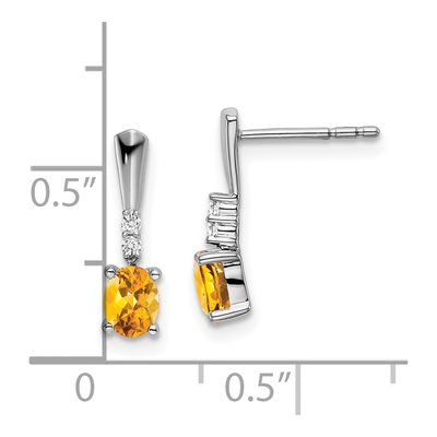 14K White Gold Citrine & Diamond Dangle Earrings – view 4
