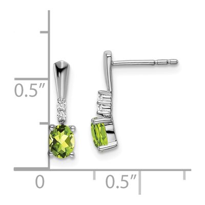 14K White Gold Peridot & Diamond Dangle Earrings – view 4