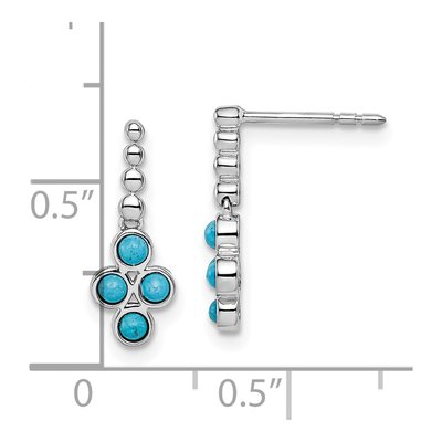 14K White Gold Turquoise Dangle Earrings – view 4