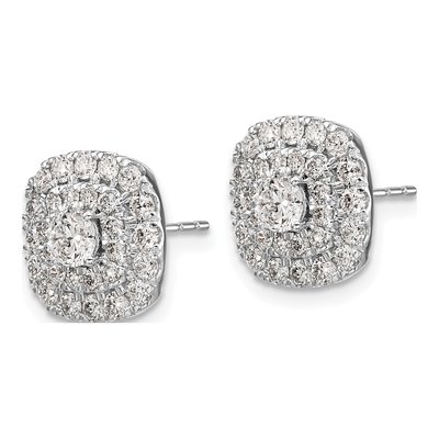 14K White Gold 1 1/2 ct tw 3.9mm Round Lab-Grown Diamond Double Halo Stud Earrings – view 2