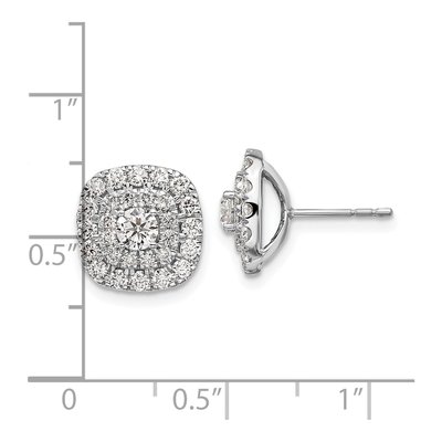 14K White Gold 1 1/2 ct tw 3.9mm Round Lab-Grown Diamond Double Halo Stud Earrings – view 4