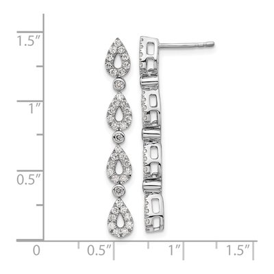 14K White Gold 3/4 ct tw Lab-Grown Diamond Teardrop Dangle Earrings – view 5