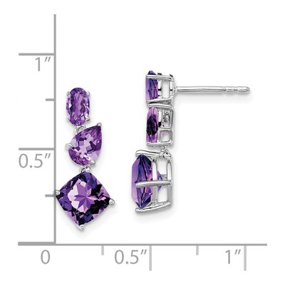 14K White Gold Amethyst Dangle Earrings – view 4
