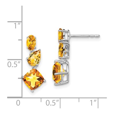 14K White Gold Citrine Dangle Earrings – view 4