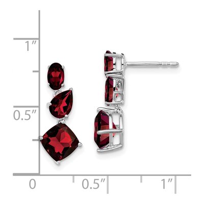 14K White Gold Garnet Dangle Earrings – view 4