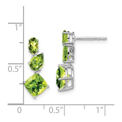 14K White Gold Peridot Dangle Earrings – view 4