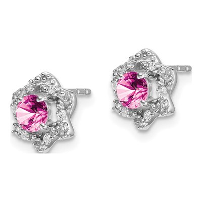 14K White Gold 1/20 ct tw 4mm Round Diamond Stud Earrings – view 2