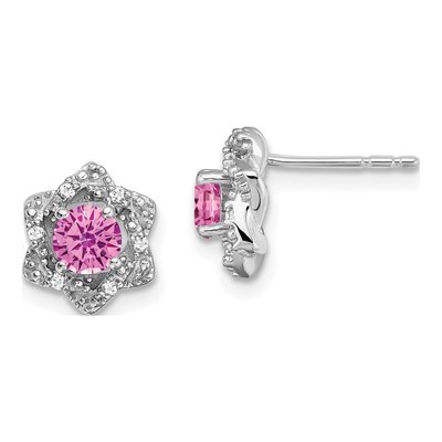 14K White Gold 1/20 ct tw 4mm Round Diamond Stud Earrings