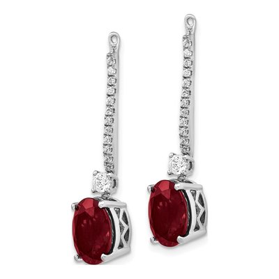 14K White Gold 1/2 ct tw Lab-Created Ruby & Lab-Grown Diamond Earring Jackets – view 2