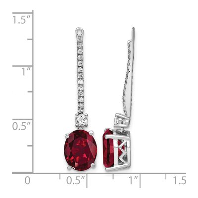 14K White Gold 1/2 ct tw Lab-Created Ruby & Lab-Grown Diamond Earring Jackets – view 4