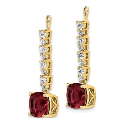 14K Yellow Gold 5/8 ct tw Lab-Created Ruby & Lab-Grown Diamond Earring Jackets – view 3